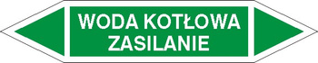 Tabliczka na rurociągi Woda kotłowa- zasilanie znak na Folii Samoprzylepnej (R-W22)