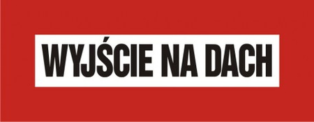 Znak wyjście na dach na płycie PCV (BC120)