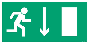 Znak kierunek do wyjścia drogi ewakuacyjnej w dół TD (AC011) Signproject