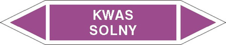 Tabliczka na rurociągi Kwas solny znak na Folii Samoprzylepnej (R-KZ07)