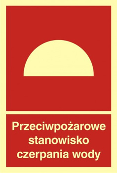 Znak przeciwpożarowe stanowisko czerpania wody na Płycie Świecącej (BB008)