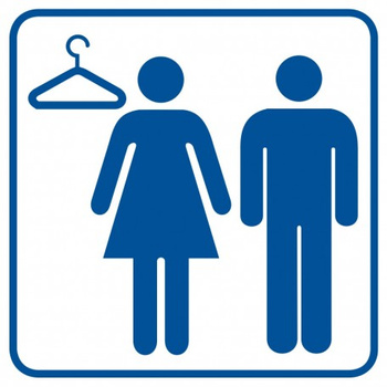 Znak szatnia damska/męska na płycie PCV (RA080)