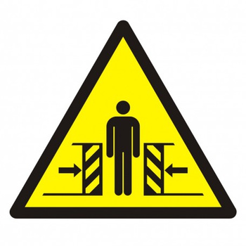 Znak ostrzeżenie przed zgnieceniem bocznym na Folii Samoprzylepnej (GDW019)