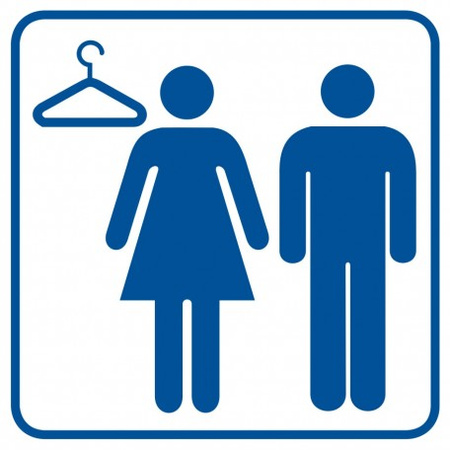 Znak szatnia damska/męska na płycie PCV (RA080)