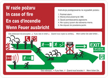 Znak Instrukcja piktograficzna schodami w górę w prawo (222 XK-06)