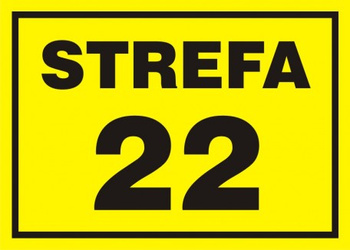 Znak 22 strefa zagrożenia wybuchem na płycie PCV (NB008)