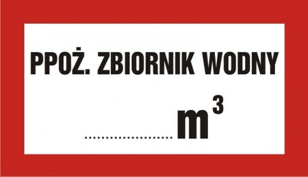 Znak ppoż. zbiornik wody...m³ (BC101)