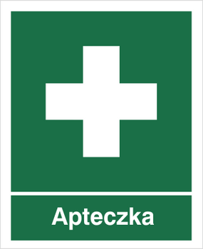 Znak apteczka na Folii Samoprzylepnej (501)