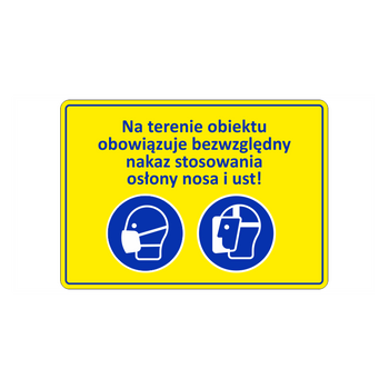 Oznaczenie nakaz stosowania osłony nosa i ust
