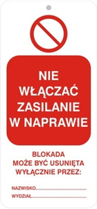 Znak Nie włączać zasilanie w naprawie (807-05)