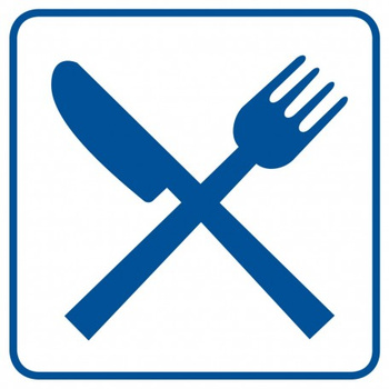 Znak restauracja, stołówka, jadłodajnia na płycie PCV (RA027)