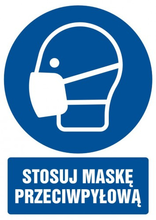 Znak stosuj maskę przeciwpyłową na Folii Samoprzylepnej (GL018)