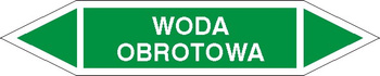 Tabliczka na rurociągi Woda obrotowa znak na Folii Samoprzylepnej (R-W25)