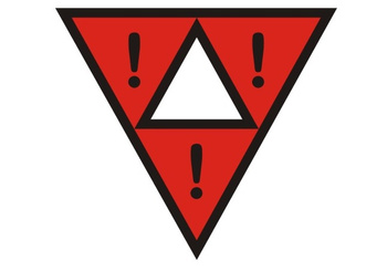 Nalepka zakaz staczania i odrzutu