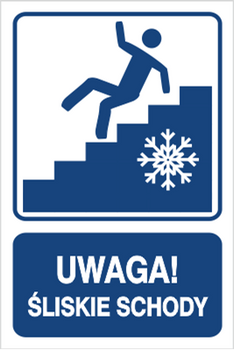 Znak uwaga! śliskie schody (823-113)