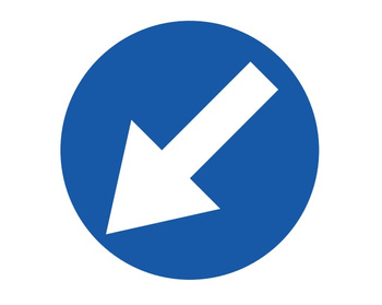 Znak nakazu METALOWY (C10) Nakaz jazdy z lewej strony znaku