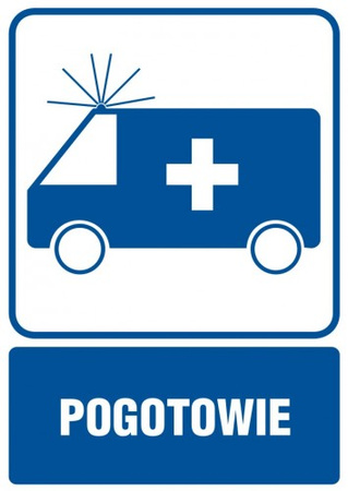 Znak Pogotowie na Folii Samoprzylepnej (RF003)