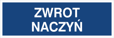 Znak zwrot naczyń na płycie PCV (801-219)