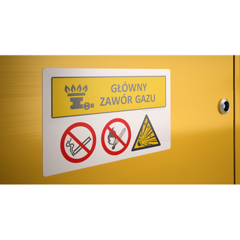 Oznaczenie Główny zawór gazu dodatkowe piktogramy (Z018)