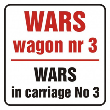 Znak Wars w wagonie nr 3. Wars in carriage no 3 na płycie PCV (SD016)