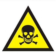 Znak ostrzeżenie przed substancjami toksycznymi na płycie PCV (JA 001)