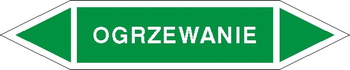 Tabliczka na rurociągi Ogrzewanie znak na Folii Samoprzylepnej (R-W03)
