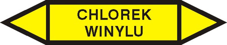 Tabliczka na rurociągi Chlorek winylu znak na Folii Samoprzylepnej (R-G06)