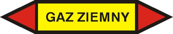 Tabliczka na rurociągi Gaz ziemny  znak na Folii Samoprzylepnej (R-G10)