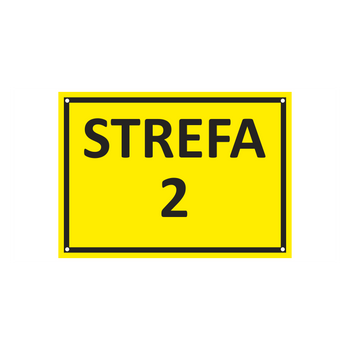Znak strefa zagrożenia wybuchem - STREFA 2 z polipropylenu kanalikowego (TN404)