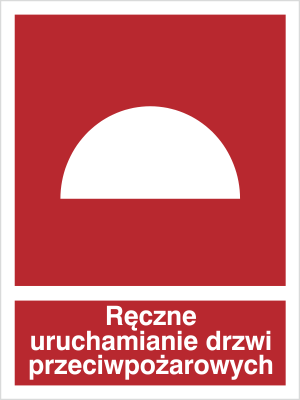Znak ręczne uruchamianie drzwi przeciwpożarowych na Folii Świecącej (227-01)