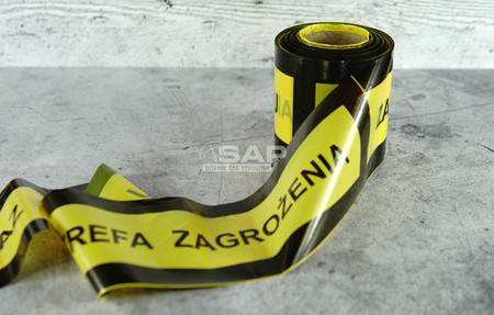 Taśma ostrzegawcza ZAKAZ WSTĘPU STREFA ZAGROŻENIA 10mm/100 m