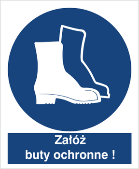 Znak nakaz stosowania stóp na Folii Samoprzylepnej (406)