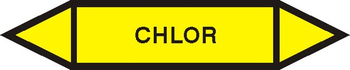 Tabliczka na rurociągi Chlor znak na Folii Samoprzylepnej (R-G05)