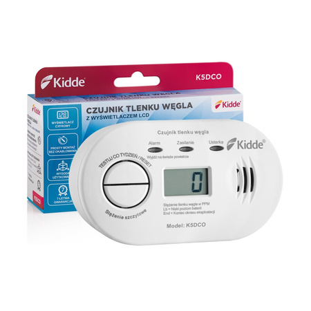 Czujnik tlenku węgla z wyświetlaczem Kidde K5DCO