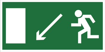Znak kierunek do wyjścia drogi ewakuacyjnej w dół lewo (101-02) Techem
