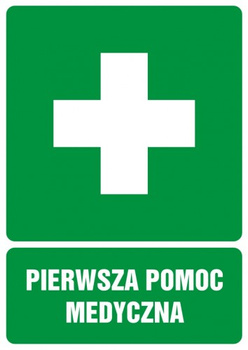 Znak pierwsza pomoc medyczna na płycie PCV (GI001)