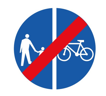 Znak nakazu METALOWY (C16a/13a) Koniec drogi dla pieszych Koniec drogi dla rowerów w pionie