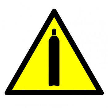 Znak ostrzeżenie - butle z gazem na płycie PCV (GE003)