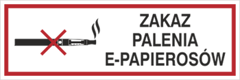 Znak zakaz palenia e-papierosów na płycie PCV (209-16)