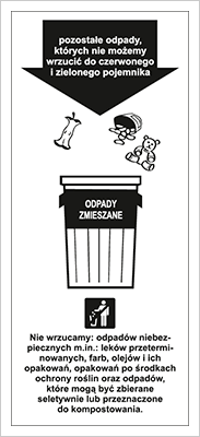 Znak odpady zmieszane na Folii Samoprzylepnej (857-41)