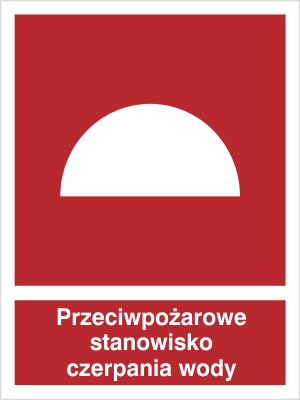 Znak przeciwpożarowe stanowisko czerpania wody na Folii Samoprzylepnej (224)