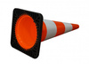 Pachołek drogowy elastyczny 75 cm odblaskowy podstawa gumowa PVC/REC
