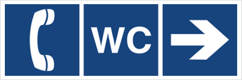 Znak WC telefon (kierunek w prawo) na płycie PCV (865-01)