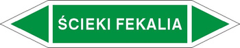 Tabliczka na rurociągi Ścieki fekalia znak na Folii Samoprzylepnej (R-W07)