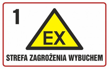 Znak Strefa zagrożenia wybuchem 1 na płycie PCV (NC003)