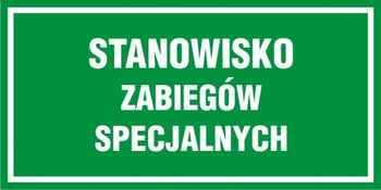 Znak Stanowisko zabiegów specjalnych na płycie PCV (NF013)