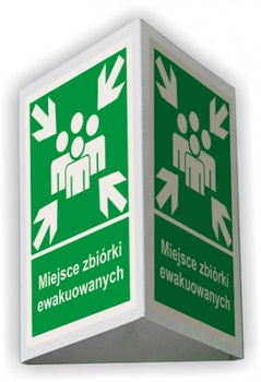 Znak przestrzenny - Miejsce zbiórki ewakuowanych różne rozmiary