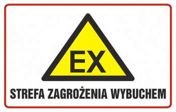 Znak Strefa zagrożenia wybuchem na płycie PCV (NC002)