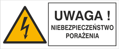 Znak Uwaga niebezpieczeństwo porażenia na Folii Samoprzylepnej (330-21b)