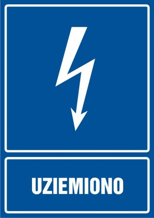 Znak Uziemiono na Folii Samoprzylepnej (HG003)